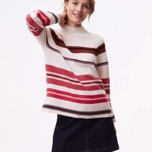 ⭐️ LOFT Oversized Striped Pullover Sweater Super Soft Stretchy Split Sleeves MP